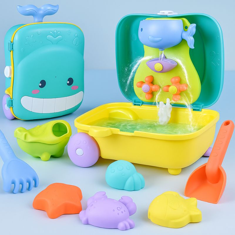 Jeux de plage enfant | Set de Sable Transportable avec Valise – MyFunnyBeach™