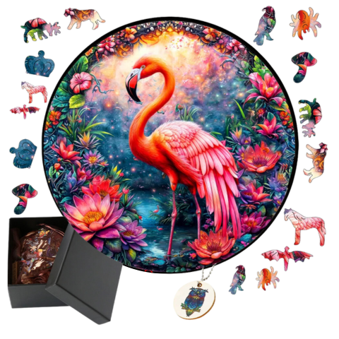 PUZZLE-ANIMAUX-flamant-rose