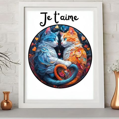 PUZZLE-BOIS-ANIMAUX-calin-chats-magnifique