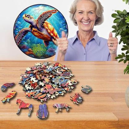 PUZZLE-BOIS-ANIMAUX-tortue-de-mer-familial
