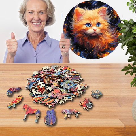 PUZZLE-BOIS-chat-mignon-rond