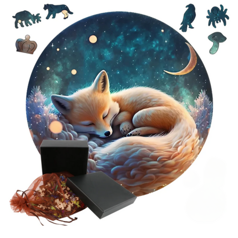 PUZZLE-EN-BOIS-ANIMAUX-renard-endormi