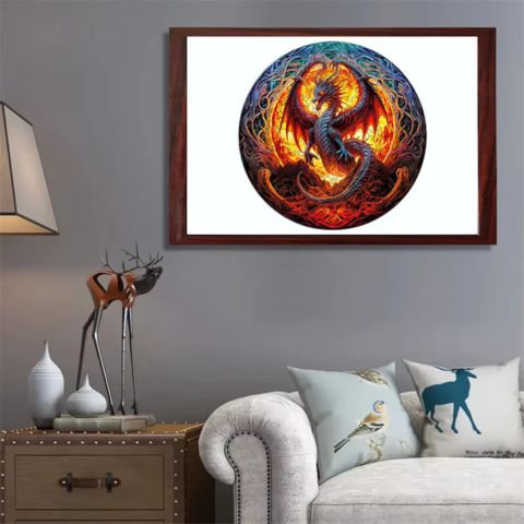 PUZZLE-EN-BOIS-dragon-de-feu-belle-decoration