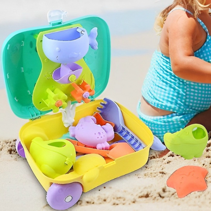 Set de jeux de plage pour enfant avec valise – jouet de sable coloré et créatif